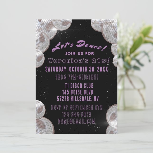 Invitation Disco 21e anniversaire (Debout devant)