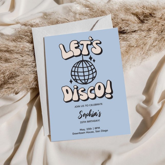 Invitation Disco Anniversaire en bleu (Créateur téléchargé)