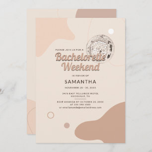 Invitation Disco Bachelorette Party Retro Week-end Itinéraire