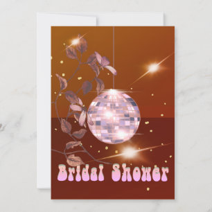 Invitation Disco Ball Burange Brown Floral Fête des mariées