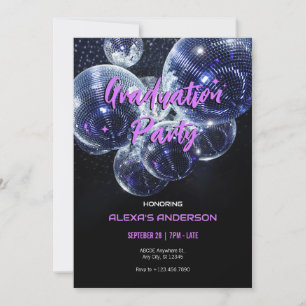 Invitation Disco ball Graduation Party