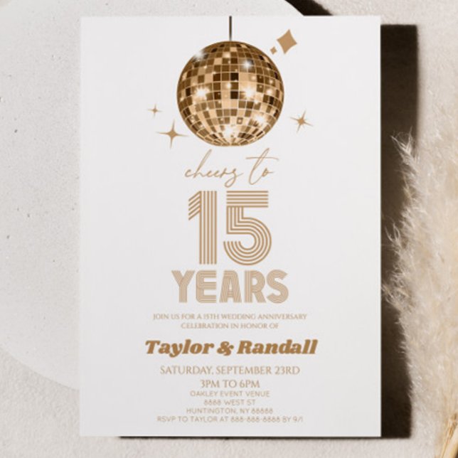 Invitation Disco Ball Joue À 15 Anniversaire Mariage (Créateur téléchargé)