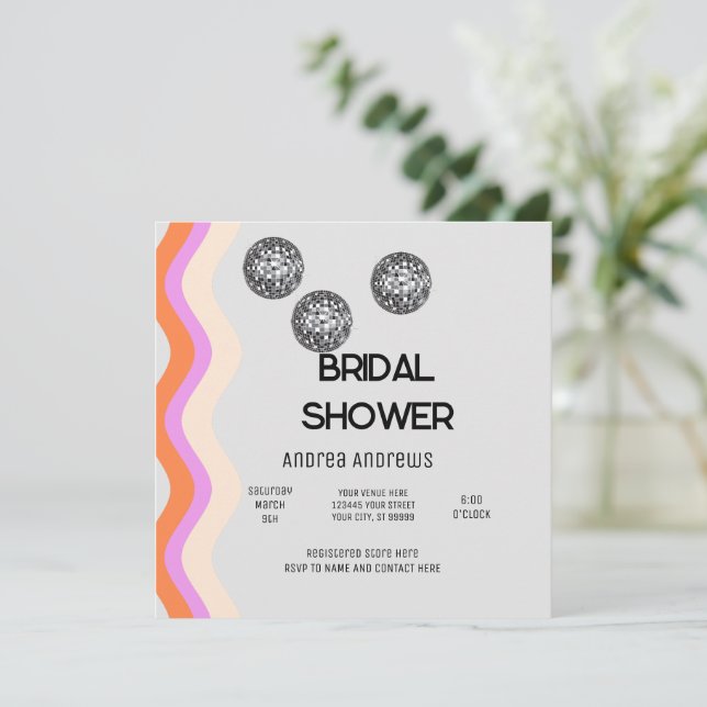 Invitation Disco Bridal Shower (Debout devant)