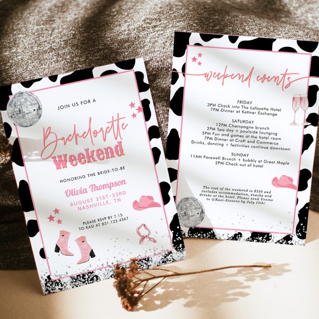Invitation Disco Cowgirl Bachelorte Party | Space Cowgirl I (Créateur téléchargé)