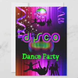 Invitation Disco Dance Party Événement Foule Rave