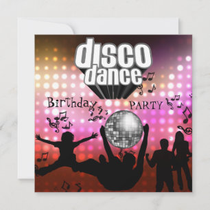 Invitation Disco Danse Fête d'anniversaire Rétro