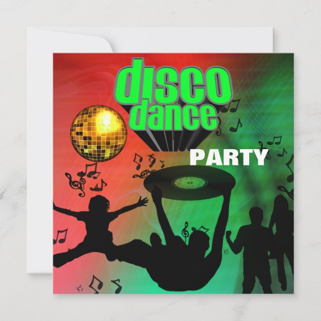 Invitation Disco Danse Party Rétro (Devant)
