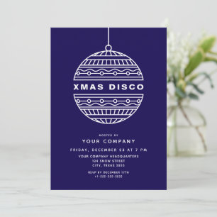 Invitation Disco de Noël avec Balle de Noël