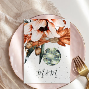Invitation Disco Floral Burange Terracota Mariage