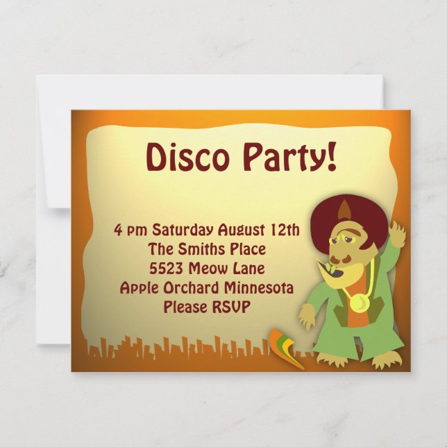 Invitation Disco Monster Groove Party (Devant)