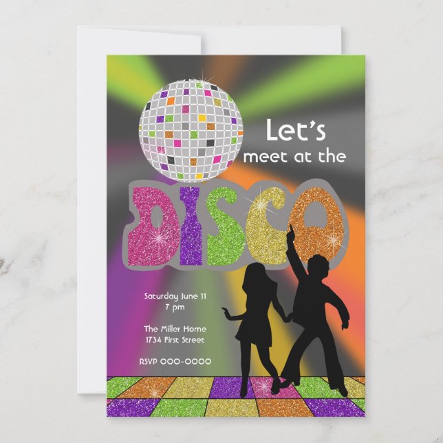 Invitation Disco Party (Devant)