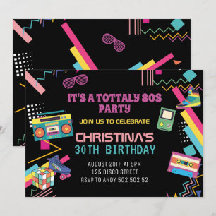 Invitation Disco Party I Love The 80's