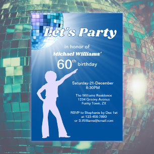 Invitation Disco super Ball Blue Womans 60e anniversaire