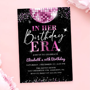 Invitation Discothèque Rose Dans Mon Anniversaire Anniversair