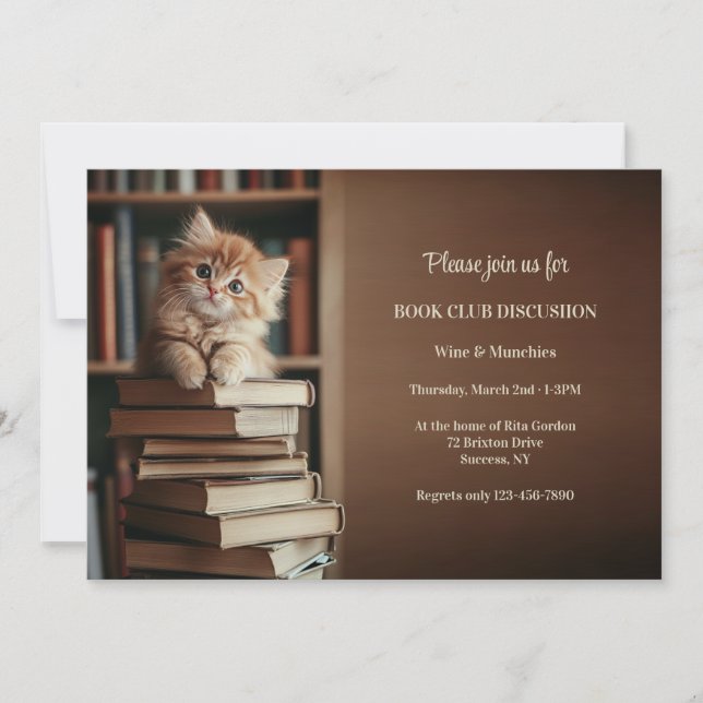 Invitation Discussion du club de livres de Kitten (Devant)