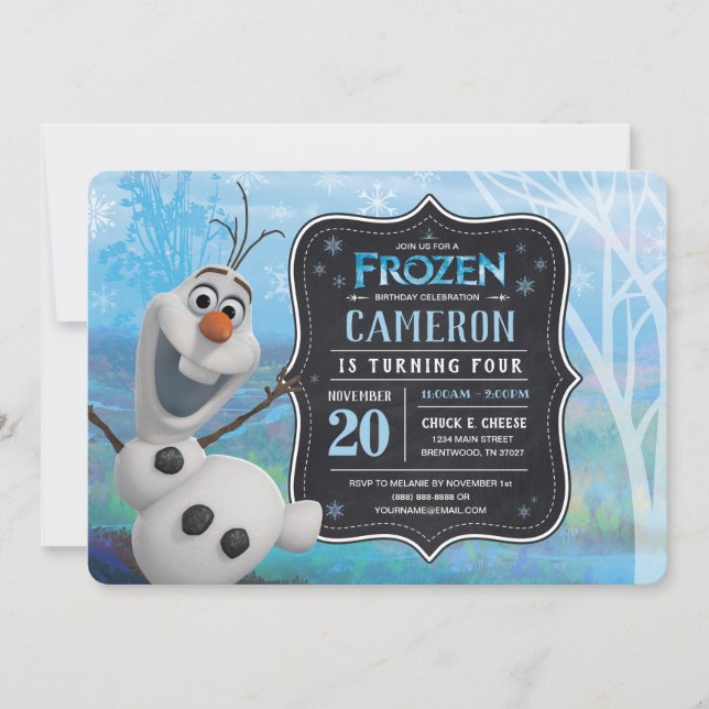 Invitation Disney Frozen 2 - Olaf Anniversaire (Devant)