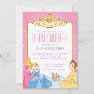 Invitation Disney Princess C'est un Baby shower de fille