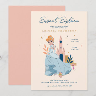Invitation Disney Princess Cinderella   16e anniversaire