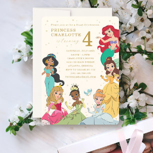 Invitation Disney Princess Gold Sparkday
