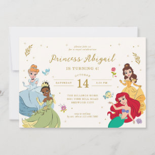 Invitation Disney Princess Gold Sparkle