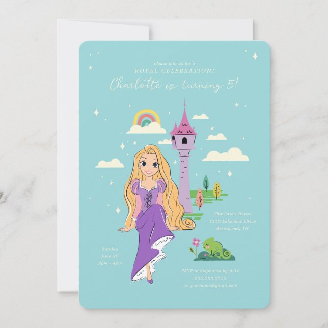 Invitation Disney Princess Rapunzel Girls Anniversaire (Devant)