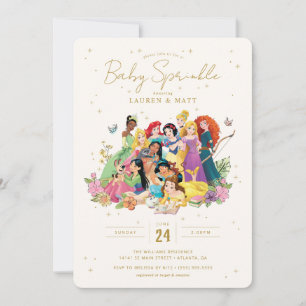 Invitation Disney Princesse Fleur dorée Fille Bébé Sprinkle