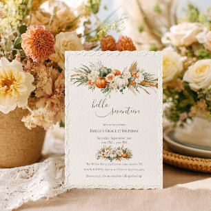 Invitation Disposition Florale Bohème d'Automne Anniversaire