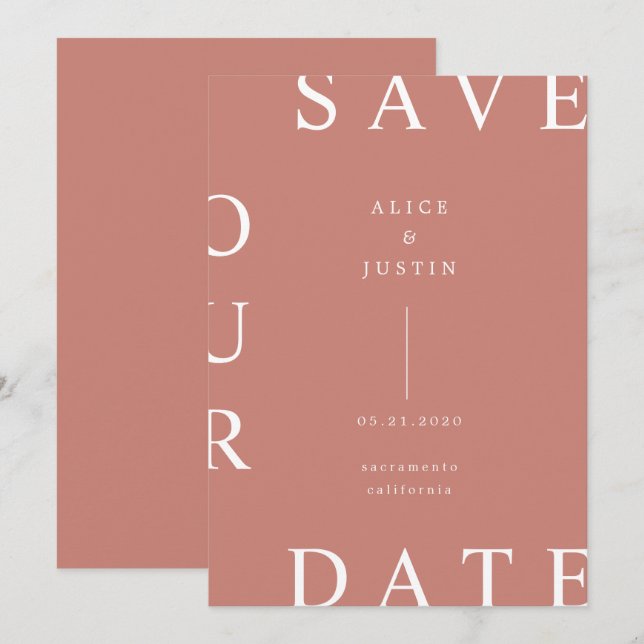 Invitation disposition ultra moderne Enregistrer la date (Devant / Derrière)