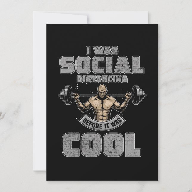 Invitation Distances sociales Body Building Gym Fitness Cadea (Devant)