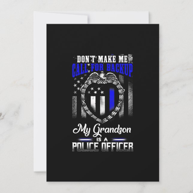 Invitation Distressed Mon Petit-Fils Est Un Cadeau D'Officier (Devant)