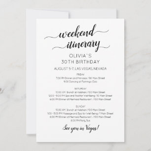 Invitation d'itinéraire d'anniversaire de week-end