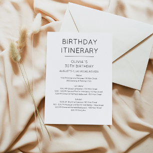 Invitation d'itinéraire d'anniversaire de week-end