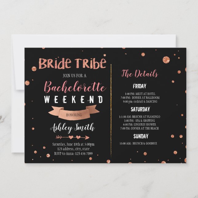 Invitation d'itinéraire de Bachelorette de tribu (Devant)