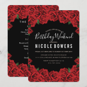 Invitation d'itinéraire de week-end d'anniversaire