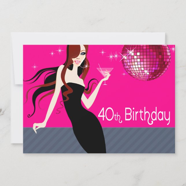 Invitation Divalicious Cocktails 40e anniversaire (Devant)