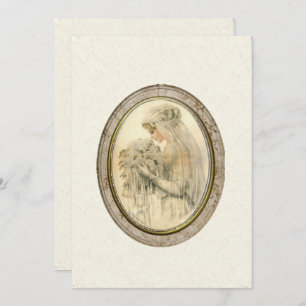 Invitation d'ivoire de Mariage de mariée antique