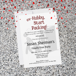 Invitation Divorce Party Enfin Libre Funny Rouge