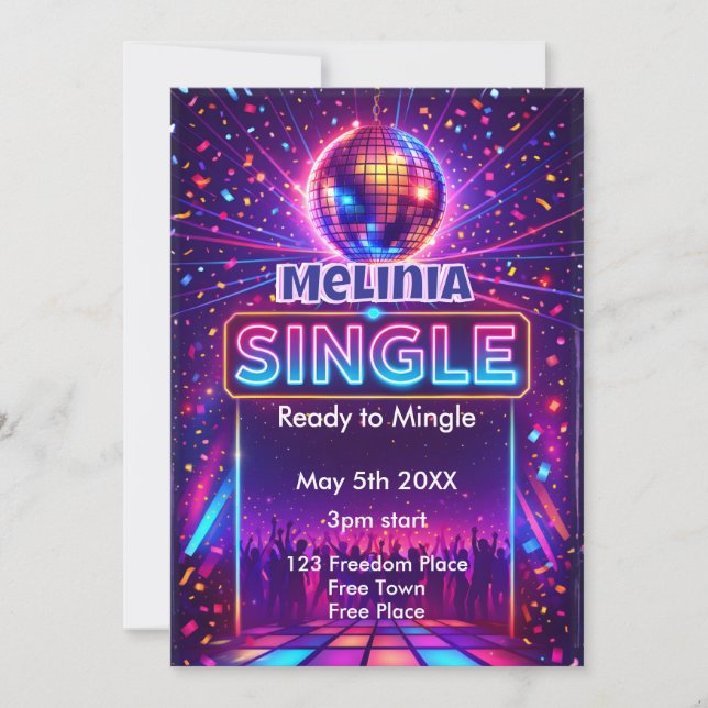 Invitation Divorce Party Single and ready to Mingle (Devant)