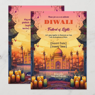 Invitation Diwali Temple Glow