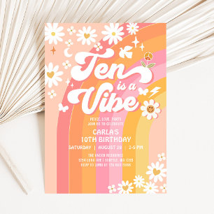 Invitation DIX c'est une ambiance Rose vif 10ème Anniversaire