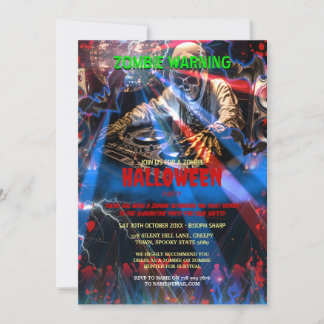 Invitation Dj Zombie Halloween