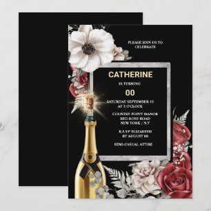 Invitation do-it-yourself âge rouge rose mousseux vin élégant