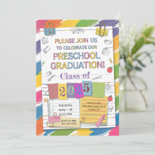 Invitation do-it-yourself Carnet Paperclip Préscolaire Gradua