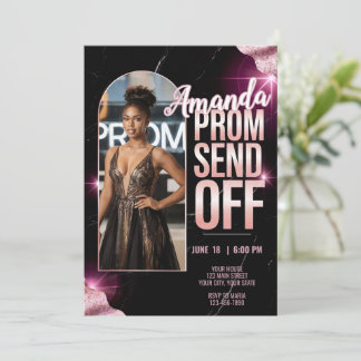Invitation do-it-yourself Luxueux Prom Envoyez Du Marbre Rose