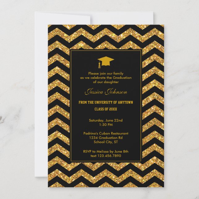 Invitation d'obtention du diplôme de Chevron et de (Devant)