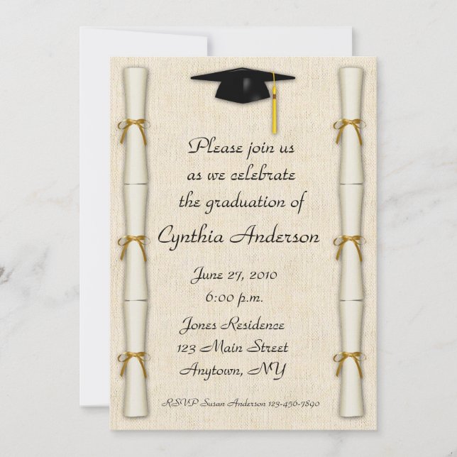 Invitation d'obtention du diplôme de frontière de (Devant)