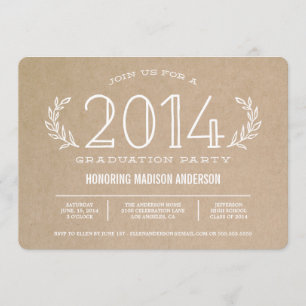 Invitation d'obtention du diplôme de la guirlande