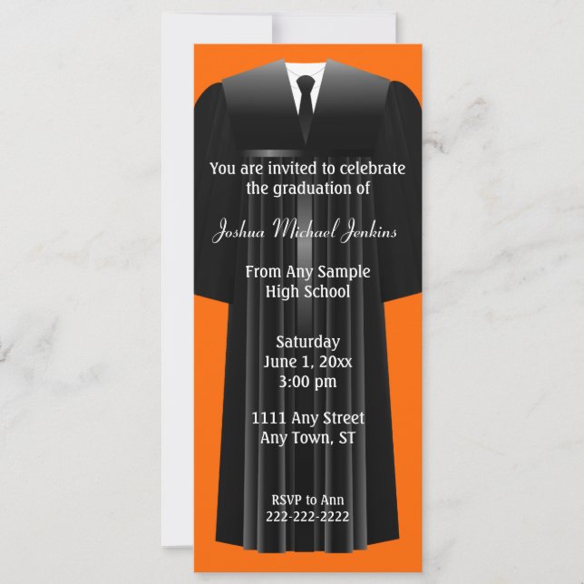 Invitation d'obtention du diplôme d'orange et (Devant)