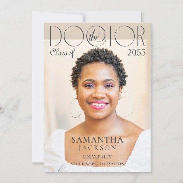 Invitation Docteur Chic Photo Magazine Doctorale (Devant)