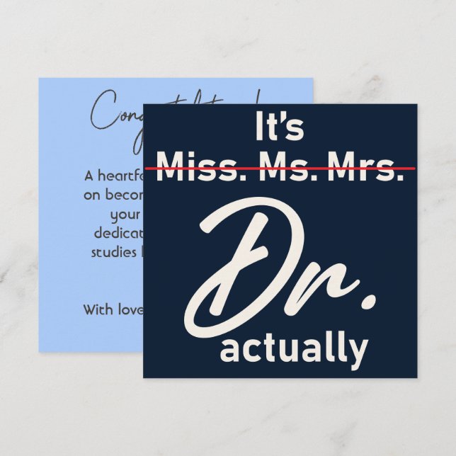 Invitation Docteur de Graduation Mlle Mme Mme Mme Dr En Fait  (Devant / Derrière)